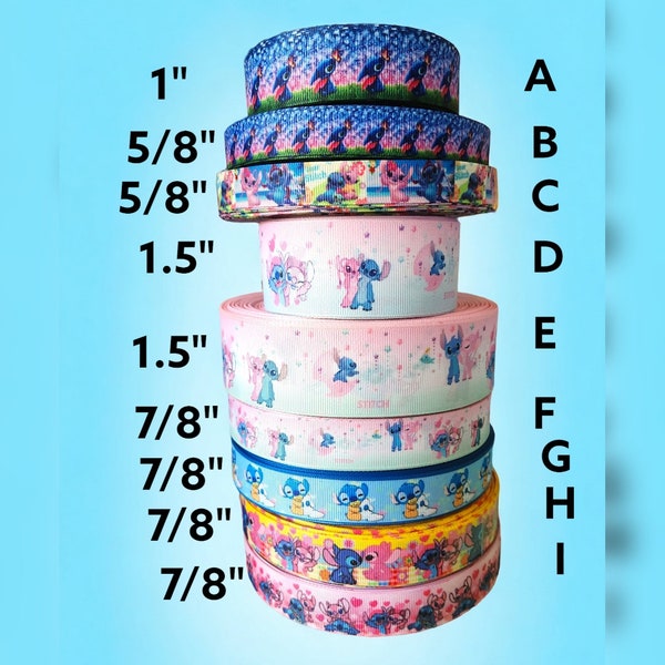 5/8" or 7/8" or 1" or 1.5" Cartoon Hawaiian Aliens Movie Ribbon