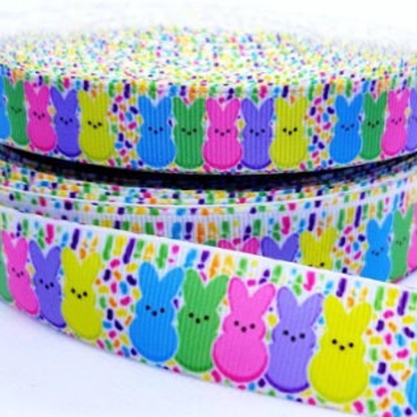 5/8" (5/8" - 13 yards in stock - not continuous) or 1.5" Easter Bunny Holiday Ribbon