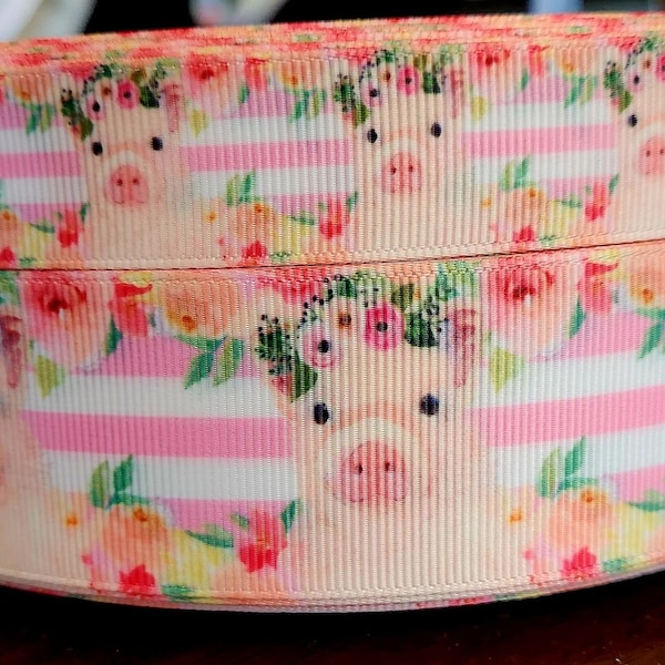 7/8" or 1.5" Baby Pig Ribbon