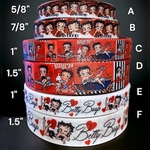 5/8" or 7/8" or 1" or 1.5" Cartoon Girl Betty Ribbon