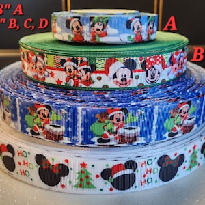 5/8" ou 7/8" Rato de Natal Chapéu de Papai Noel Desenho Animado Fita de Natal