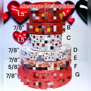 5/8" or 7/8" or 1.5" Valentine's Day Love Hearts Cartoon Dog Kids Cartoon Ribbon