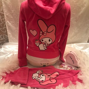 Adorable vintage y2k hot pink tracksuit with my melody details