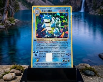2X Blastoise Poke Style Credit Card Small Chip STICKER (Holographic) 2PACK