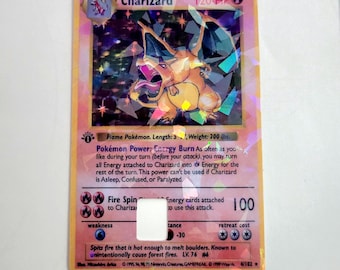 2X Pegatinas de tarjeta de crédito Pokémon Charizard con chip pequeño (holográficas) (paquete de 2)