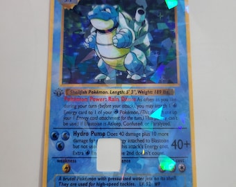 2X Blastoise Pokémon Tarjeta de Crédito Chip Pequeño PEGATINA (Holográfica) 2PACK