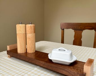 Wooden Table Centerpiece, Dual-Function Candle Holder & Decorative Stand, Handcrafted Walnut and Maple Wood Stand, Housewarming Gift