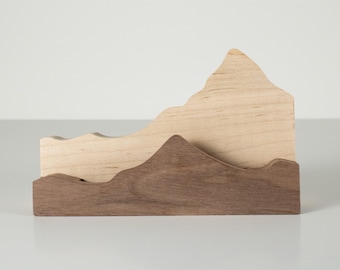 Mountain Business Card Display Stand Office Gift For Boss Office Decor Business Card Holder Coworker Gift For Nature Lover Outdoorsy
