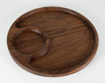 Charcuterie Board Small Serving Tray Divided Dish Walnut Wood Cheese Board Meat Platter