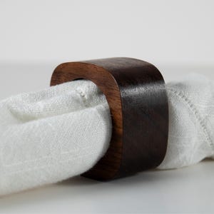Walnut Napkin Rings, Squircle, Set of 4