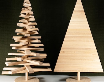 Collapsible Wooden Christmas Tree | 3 Ft White Oak Holiday Decor | Minimalist Entryway Tree | Handmade Sustainable Xmas Decoration