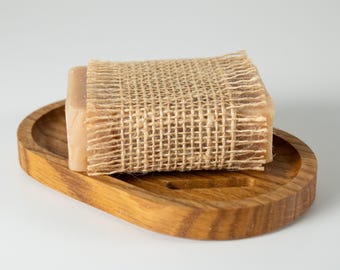 Wooden Soap Dish, Slotted Bar Soap Dish for Bathroom Decor, White Oak Soap Tray for Kitchen Soap Holder, Housewarming Gift