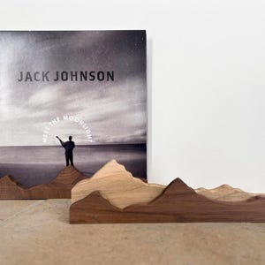 Vinyl Record Stand Wooden, Vinyl Cover Display Now Playing Vinyl Ledge, Wood Record Sleeve Stand Gift for Music Lovers, Wall-Mount Vinyl