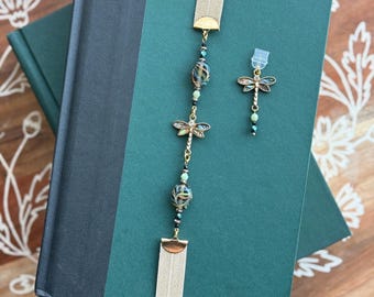 Beaded Elastic Dragonfly Bookmark and Kindle Charm Set