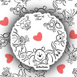Adhesivo de vinilo troquelado: vinilo, resistente al agua, brillante, 3 pulgadas, personaje: Winnie the Pooh, Piglet, Tigger, Owl, Roo, Winnie and the Gang