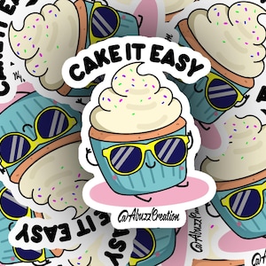 Cupcake Vinyl Sticker: Waterproof Glossy Die-Cut Dessert Decal