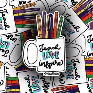 Die Cut Vinyl-Aufkleber: Vinyl/wasserfest/glänzend - 3-Zoll-Aufkleber - Lehrer-Aufkleber - Niedlich, Spaß - Klassenzimmer-Aufkleber - Lehrer-Tasse grading Pens