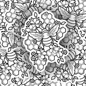 Honeycomb Bee Sticker: 3-Inch Waterproof Glossy Vinyl Decal