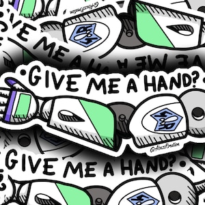 Die Cut Vinyl Sticker: Vinyl/Waterproof/Glossy - 3-inch - Character - Funny, Witty, Sassy - Toy Story - Buzz Lightyear Arm