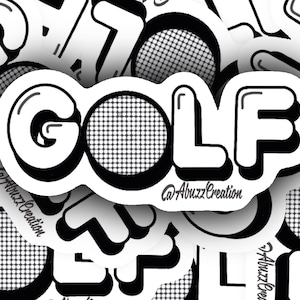 Naklejka z wycinanego winylu: Winyl/Wodoodporna/Błyszcząca - Naklejka 3-calowa - Naklejka sportowa - Zabawa - Golf - Po prostu golf