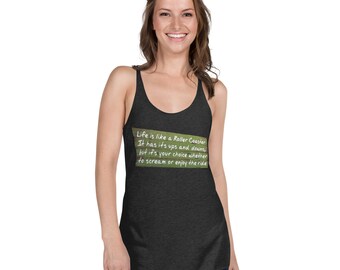 Women's Racerback Graphic Tank 'Life is a Rollercoaster'