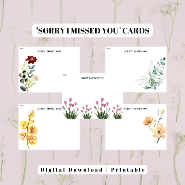 Sorry I Missed You Cards | JW | Ministry & Preaching | Service | Paper | Notes | Digital Download | Printable