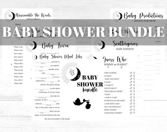 Baby Shower Bundle | 10 Baby Shower Games | Checklist | Gift List | Thank You Notes