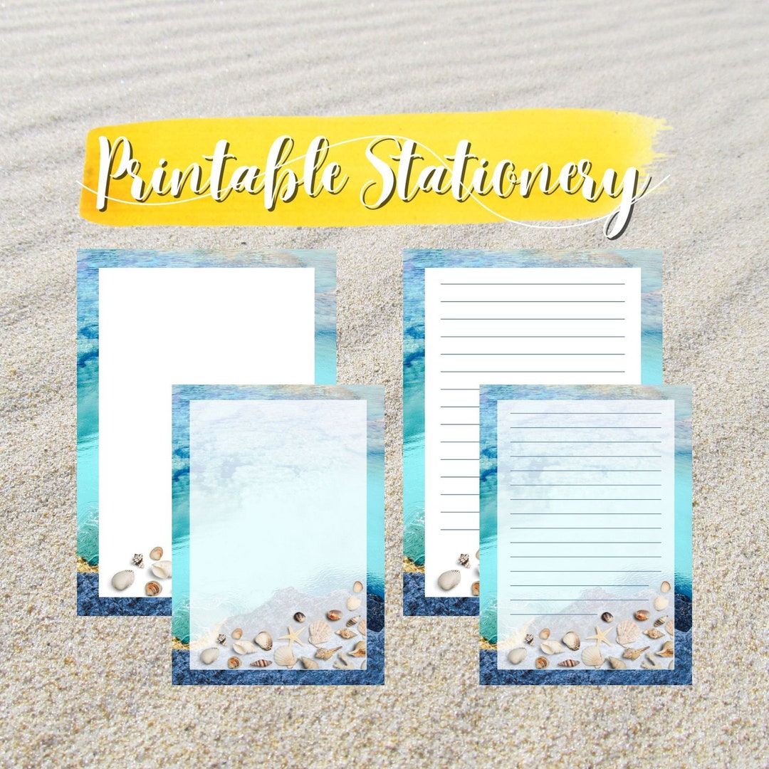 Free Printable Beach Themed Stationery