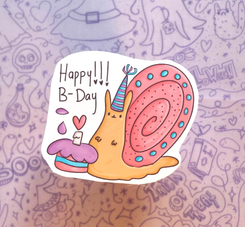 Set of 6 Lovely Snails Vinyl Sticker Etsy