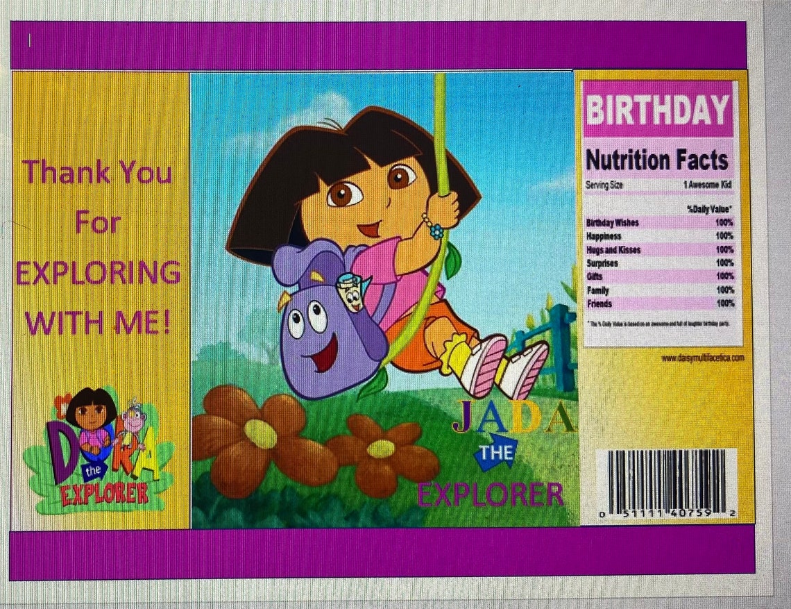 Dora the Explorer Printable Chip Bag - Etsy