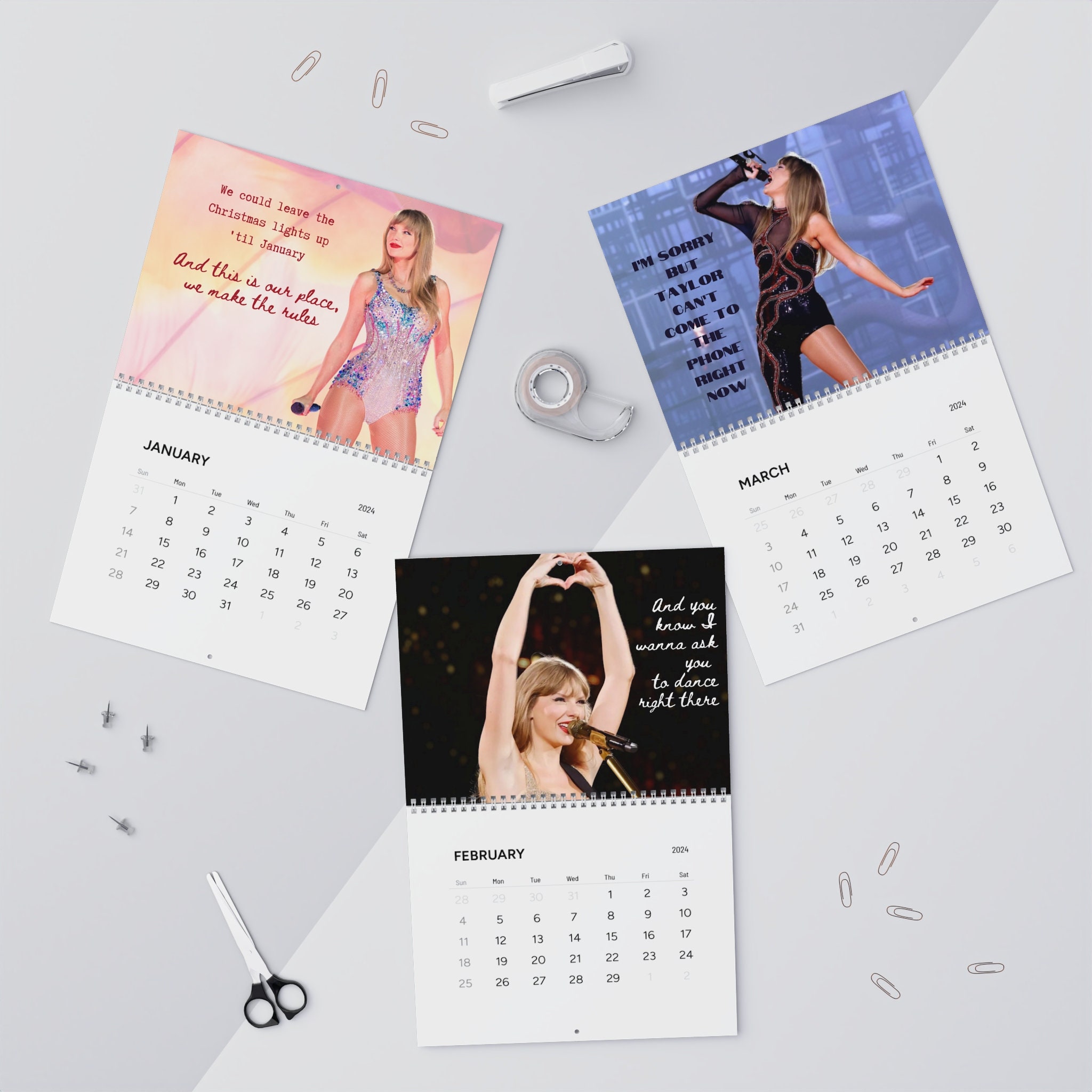 2024 Eras Wall Calendar Taylor Swift Eras Tour Inspired Taylors