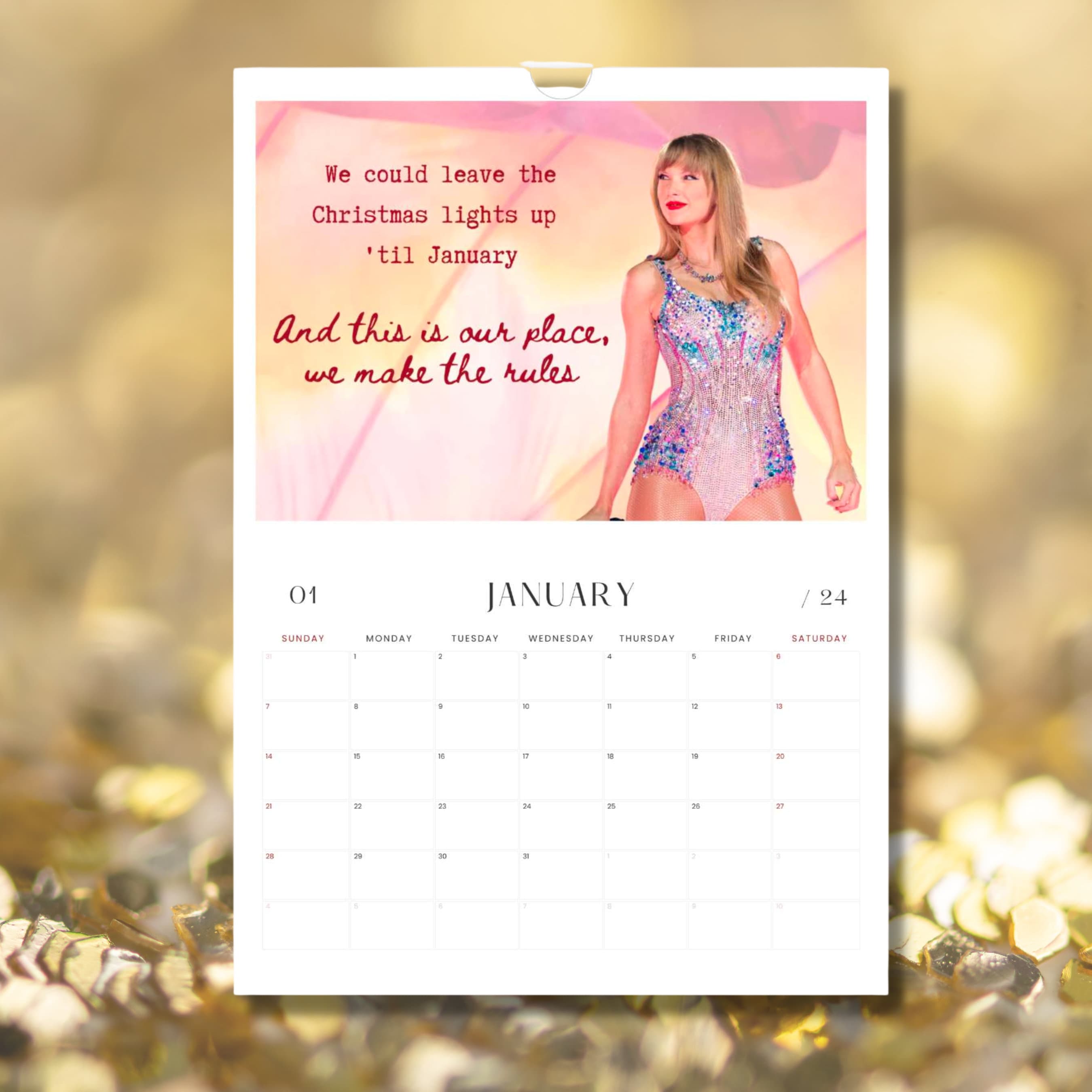 TAYLOR taylor version Calendar, Eras Tour 2024 Wall Calendar sold by