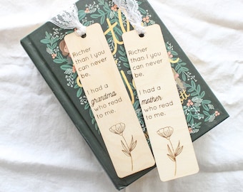 Mother's Day Book Mark, Custom Mother's Day Glowforge File, Mother's Day SVG Laser, Gift for Mom SVG, Grandmother's Day, Book Lovers svg,