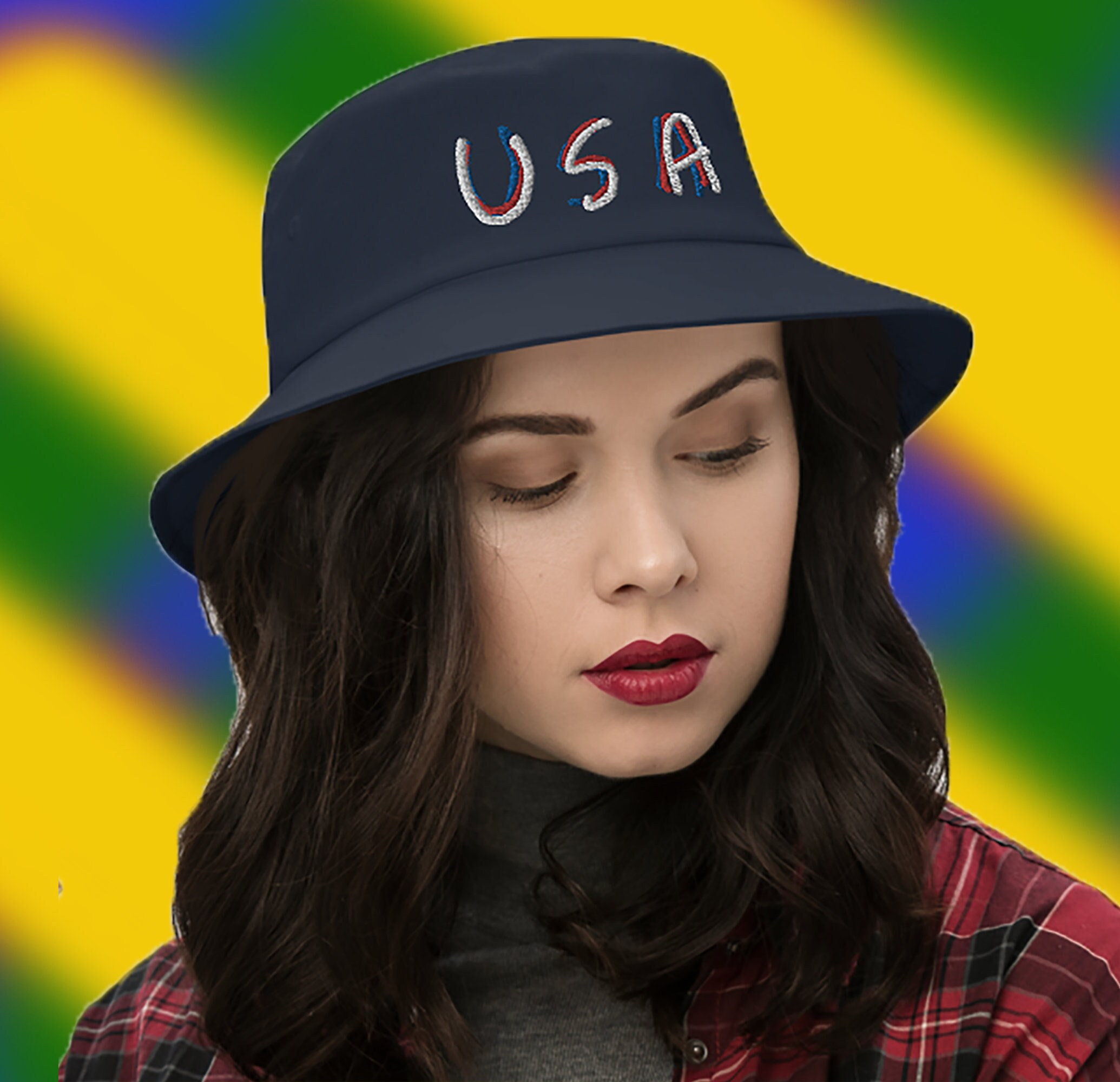 Usa Bucket Hat for Men American Flag Hats Women Golf Beach Etsy