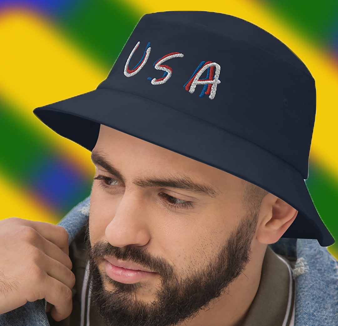 Usa Bucket Hat for Men American Flag Hats Women Golf Beach Etsy