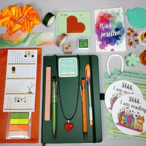 Green Mystery Journaling Bookish Bundle Gift Set for Book Lovers Stationery Set Annotation Kit