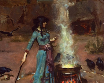 The Magic Circle von John William Waterhouse (englisch, 1849 - 1917)