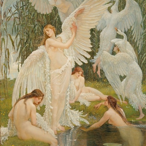 The Swan Maidens by Walter Crane (English, 1845 - 1915)