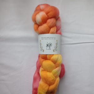 Hand Dyed Roving - Corriedale - 100 gram Braids - 100% Wool for Spinning and Felting