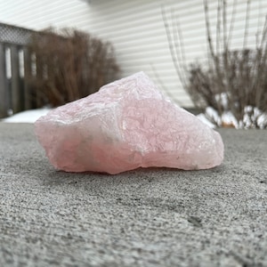 Raw Rose Quartz Chunk With Rainbows