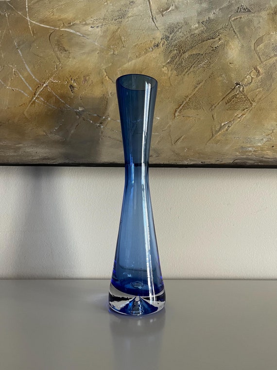 Vintage IKEA Cobalt Blue Tapered Cylinder Vase