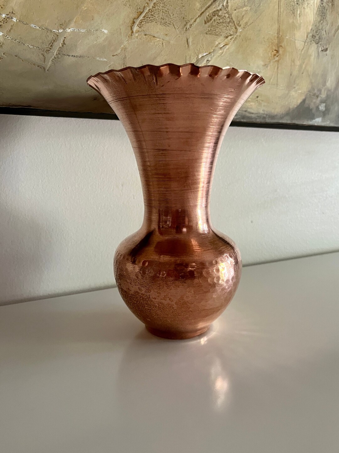 Handmade Hammered Copper Flower Vase Etsy