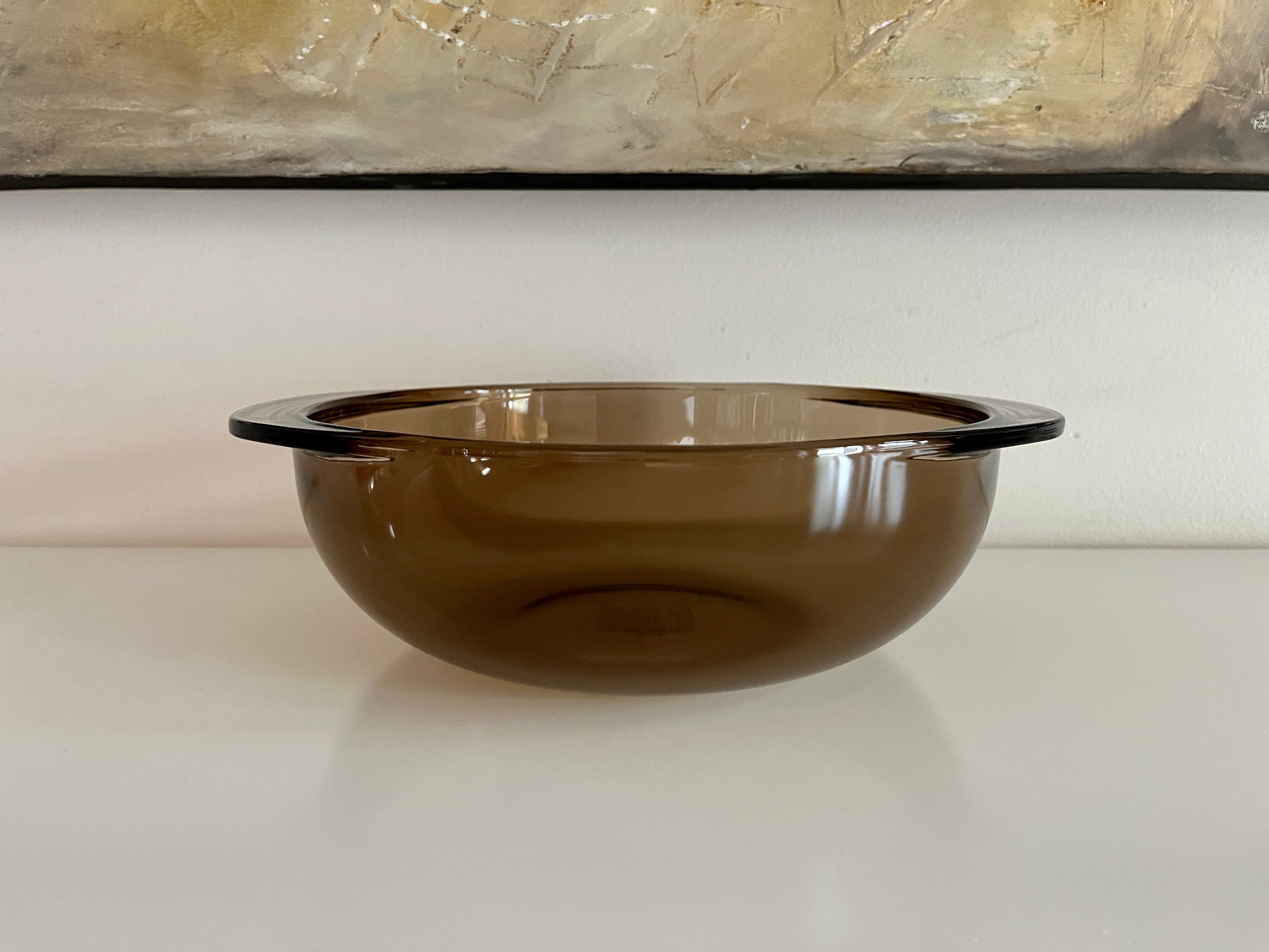 JAJ Pyrex. Casserole Dish. Brown Ombre. brown speckle. With clear lid. 7.5  inch. - La Paz County Sheriff's Office Dedicated to Service