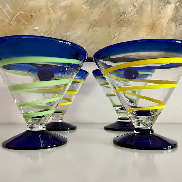 Set Of Kosta Boda Royal Caribbean Vintage Cocktail Glasses