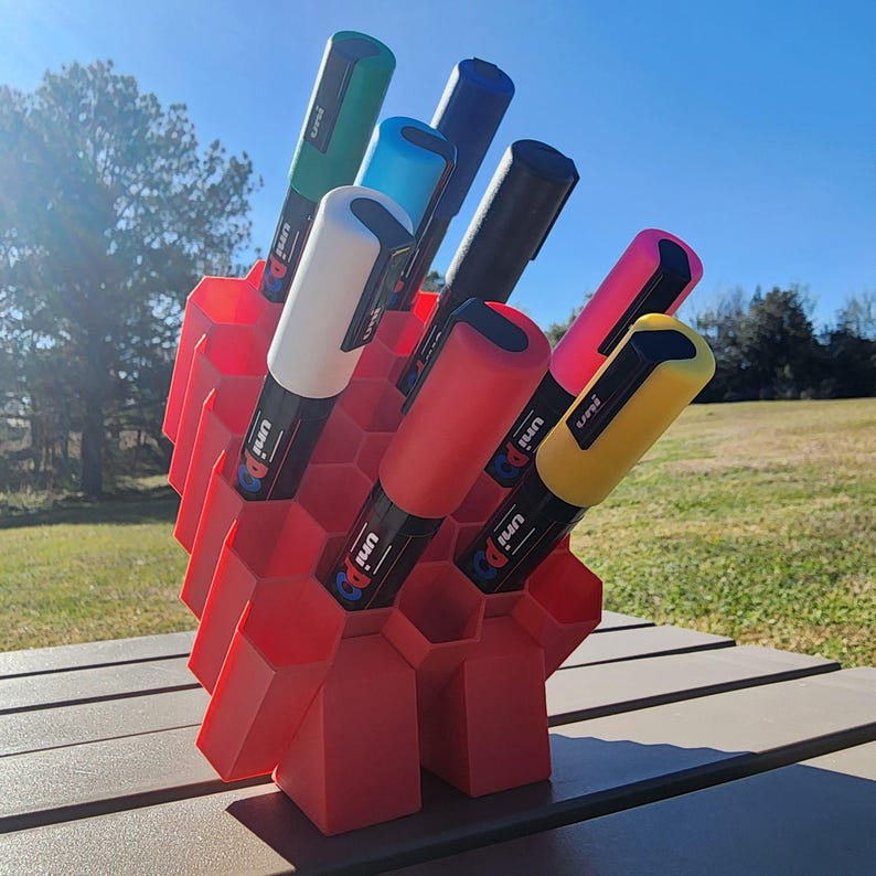3D Printed Posca Paint Marker Stand: Organized Desk Storage for Art ...