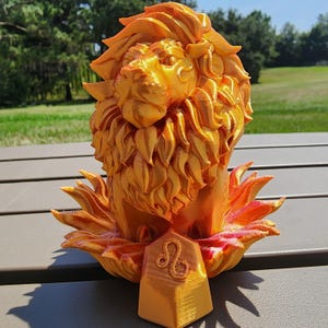 Leo Zodiac 3D Printed Figurine – Astrological Décor, Unique Leo Sign Sculpture, Perfect Gift for Astrology and Horoscope Lovers