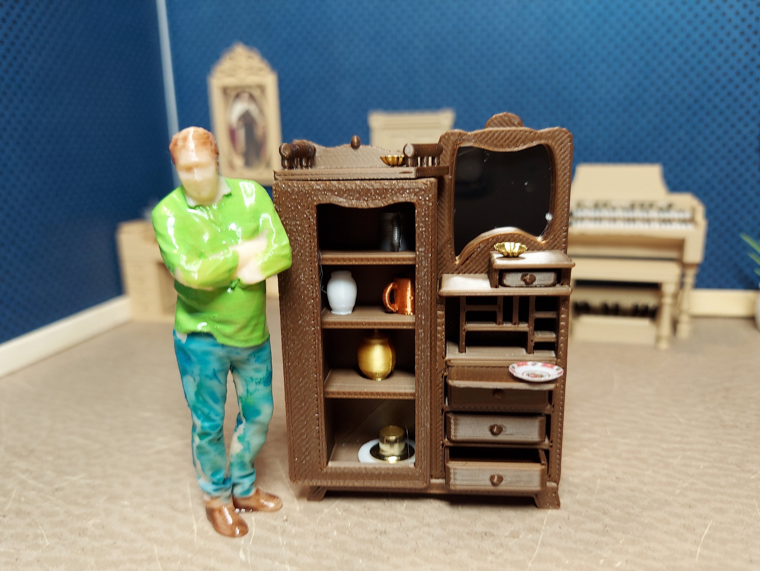 Secrétaire Miniature 1/12 Pour Maison De Poupées – Fait Main – Espagne