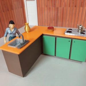 1:24 scale (half scale)this is for just the island with sink and stove of the brady bunch  kitchen, 4 color 3d  print.