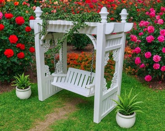 Dollhouse porch garden swing optional gazebo frame 1:24 scale (half scale)