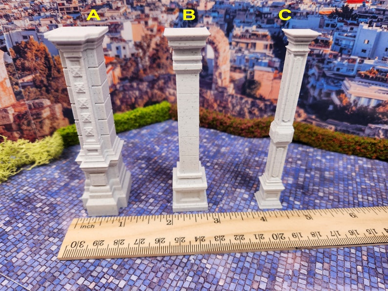 Miniature Column 1:24 Scale (half Scale) Columns in Marble Style PLA 3 Choices for ...